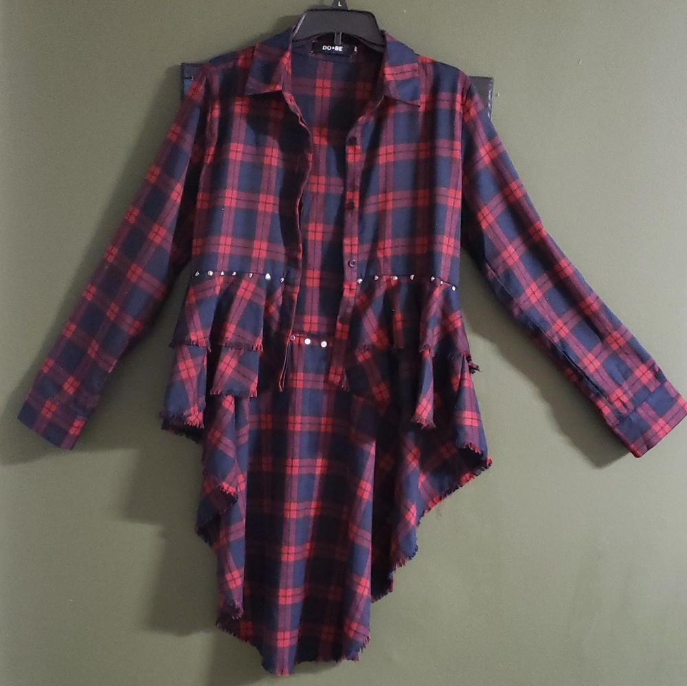 Vintage Scotch Plaid Flannel Button-Down Shirt